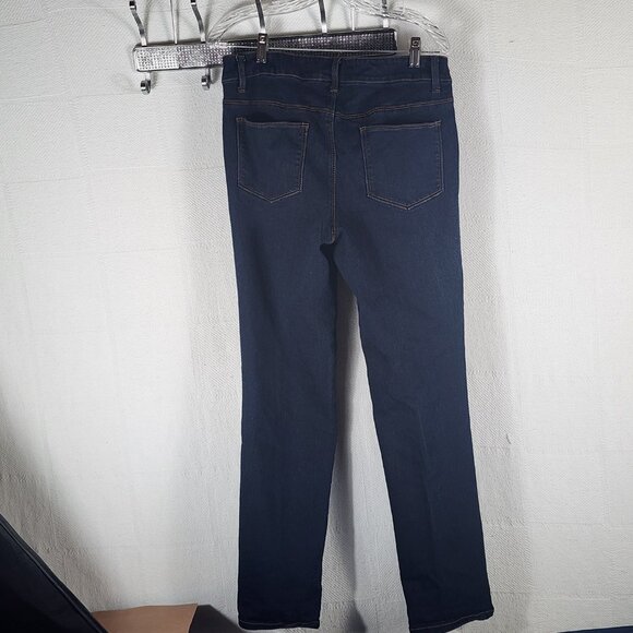 Faded Glory Dark Wash Cotton Poly Rayon Span Mid Rise Stretch Slim Jeans Sz 14A - Picture 7 of 16